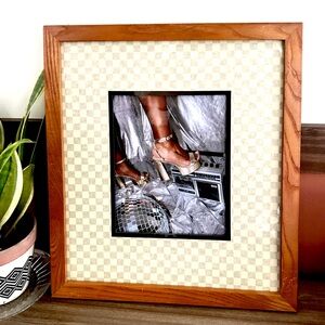 Hot Girl Disco Ball Boombox Dancing Checker Matted Wood Framed Canvas Print Art